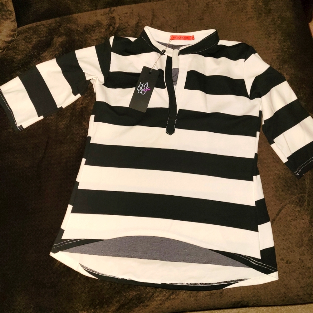 Black & white stripe casual shirt